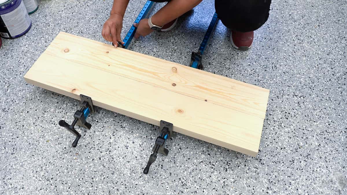 Glueing up panels for the footboard