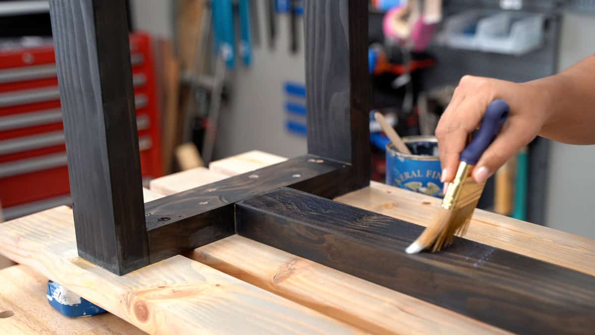 applying sealer using a brush