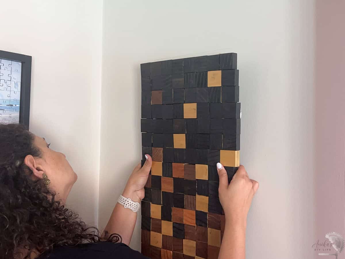 Hanging up artwork on the wall