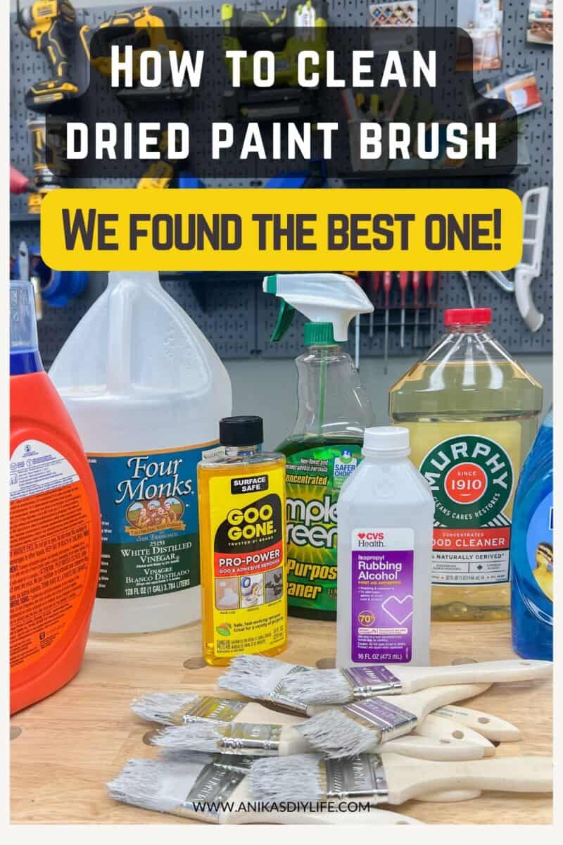 How to clean dried paint brush. We tested vinegar, goo gone, rubbing alcohol, simple green, dawn dish soap, laundry detergent, and murphys oil soap.