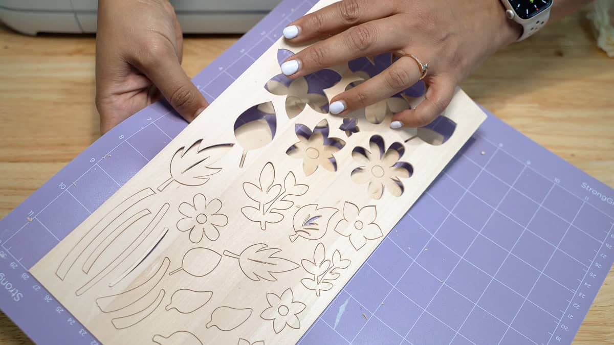 separating the cutouts from the mat