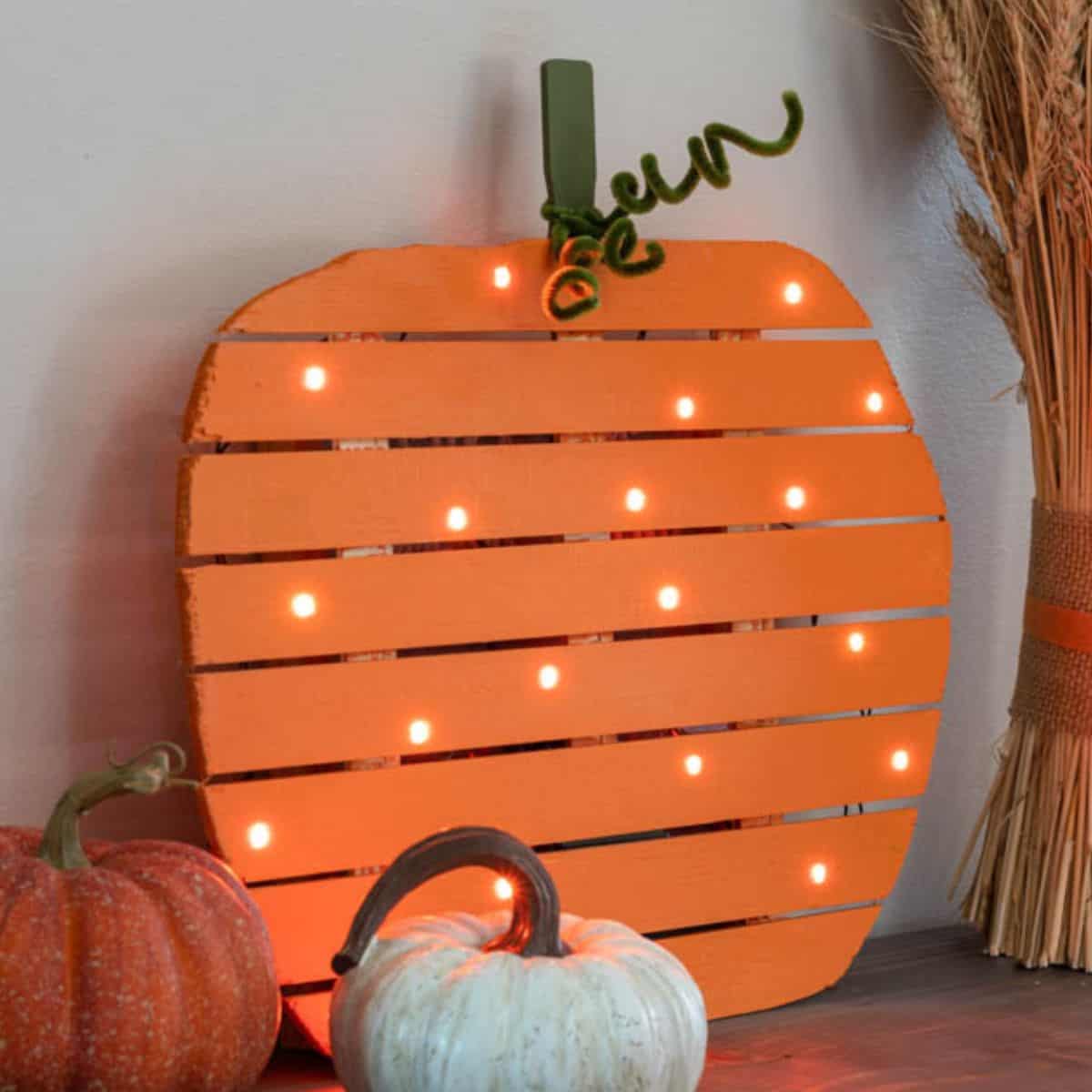 Finished DIY lighted pumpkin