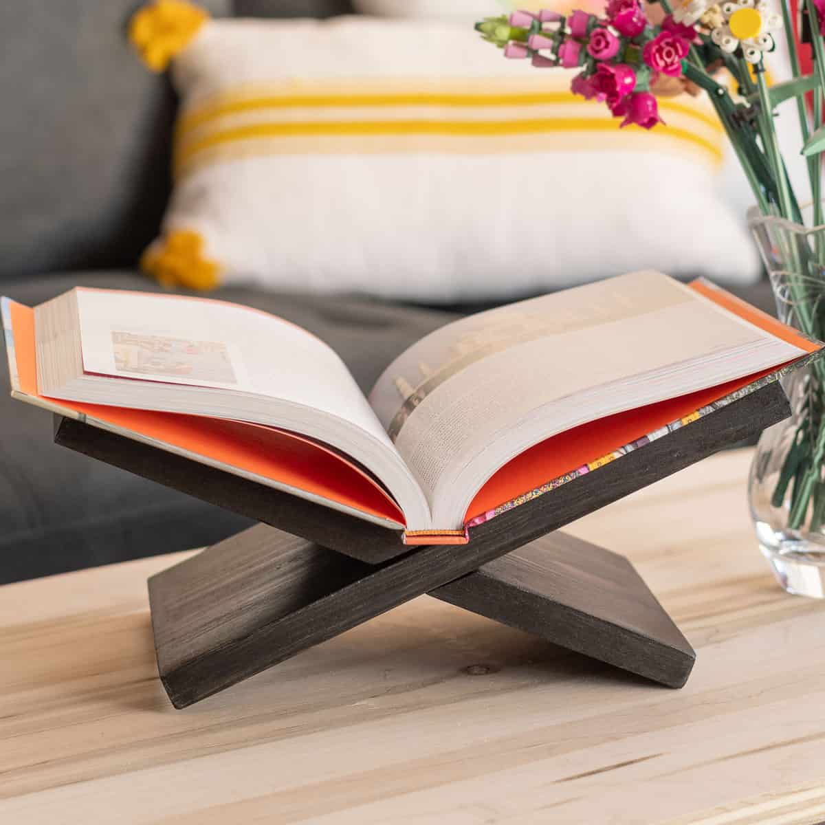 Learn how to build a DIY book stand that makes a perfect addition to any space and displays any book you want to highlight.