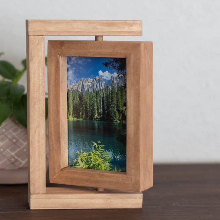 Learn how to make a DIY rotating picture frame with this step-by-step tutorial. Create a double-sided frame that's easy to customize and perfect for displaying your favorite photos!
