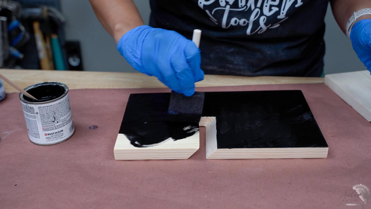 Staining the book stand black