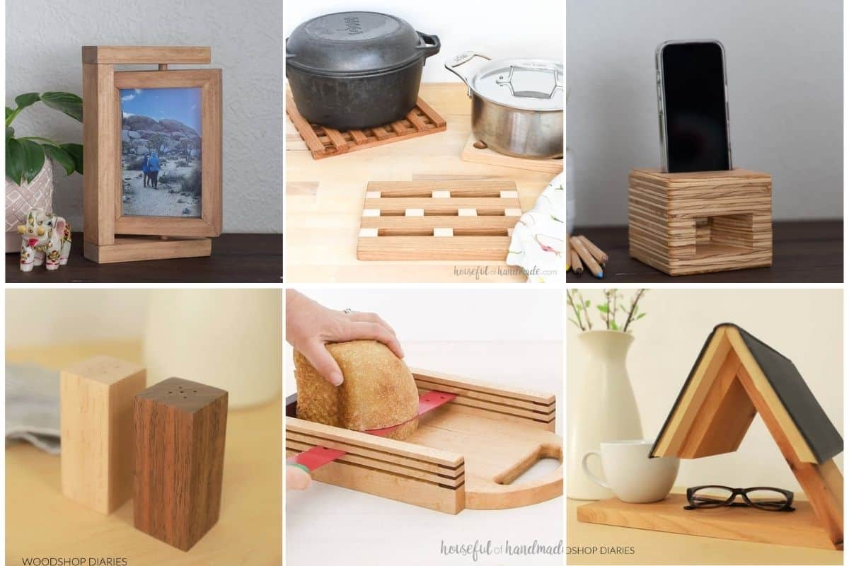 image collage of 6 DIY gift ideas