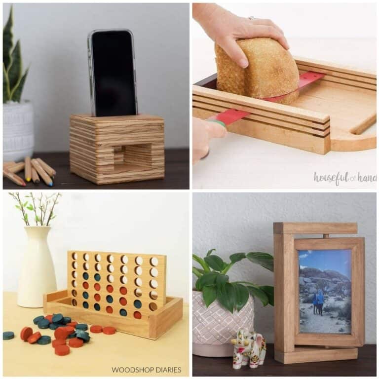 Image collage of four DIY gift ideas