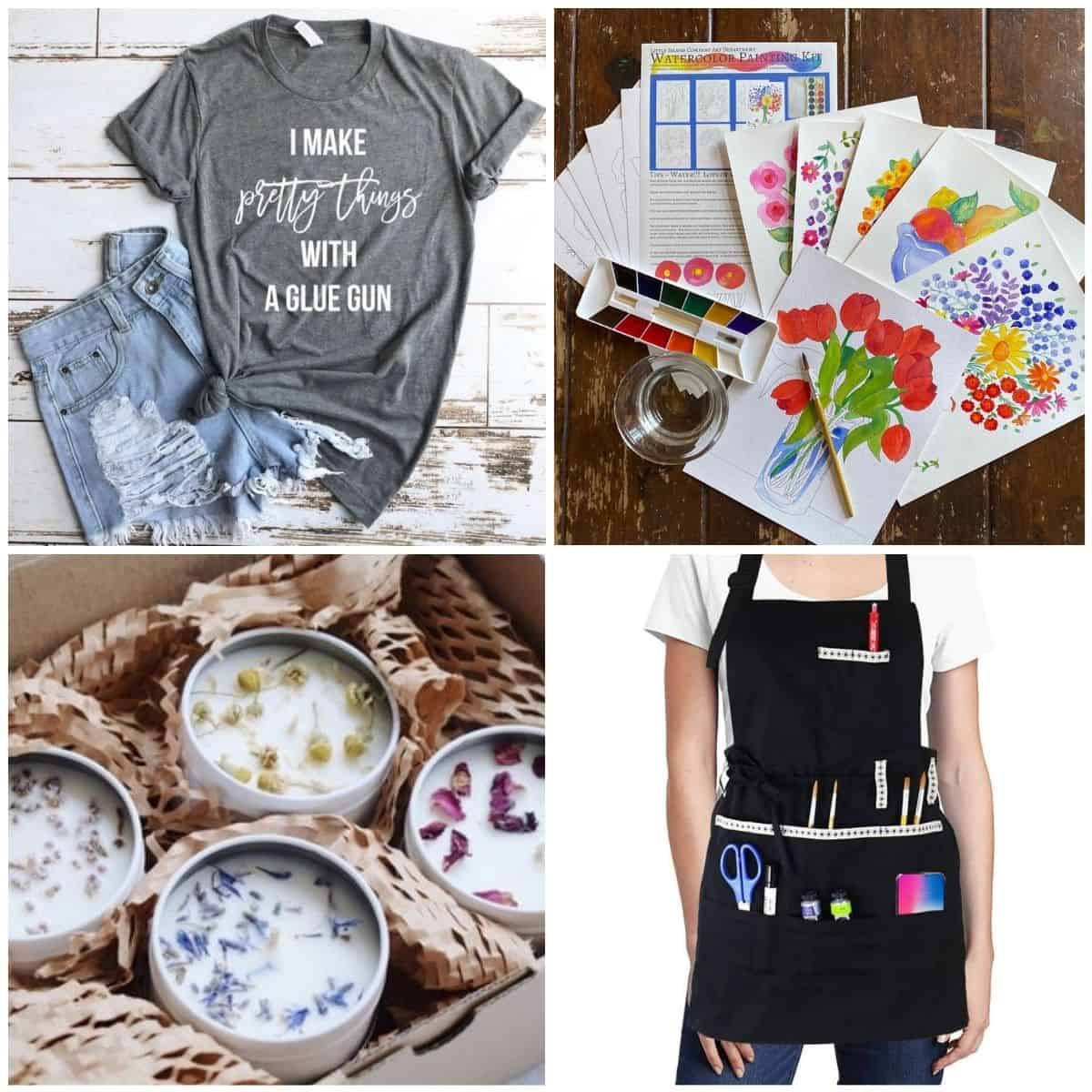 image collage of four gifts for crafters