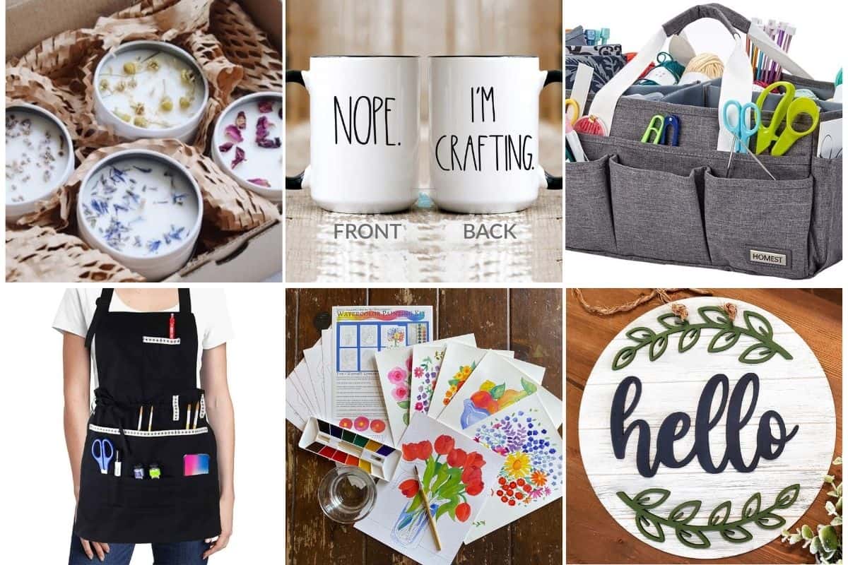 image collage of six gifts for crafters