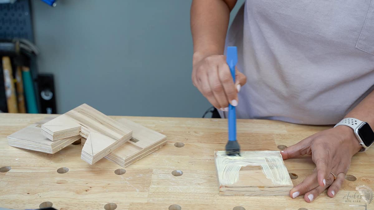 applying glue to make the phone amplifier