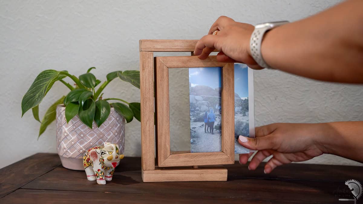 Adding pictures to the DIY rotating picture frame