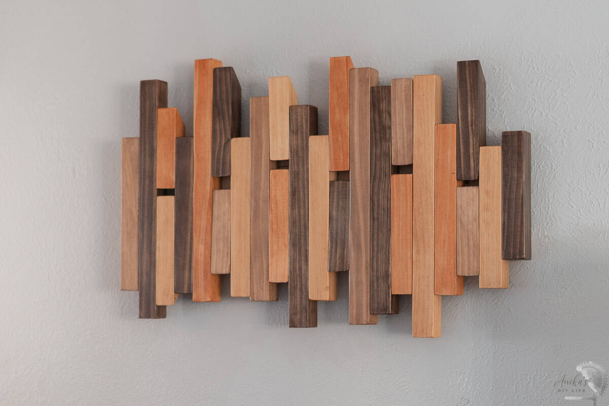 DIY Modern coat rack on the wall and looks like wall art