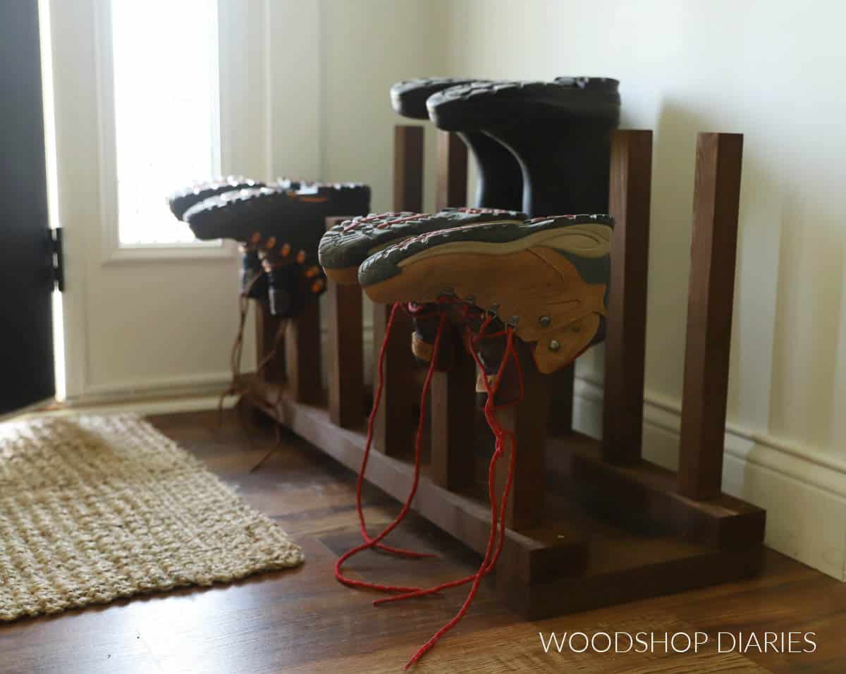 Book rack storage made with scrap wood