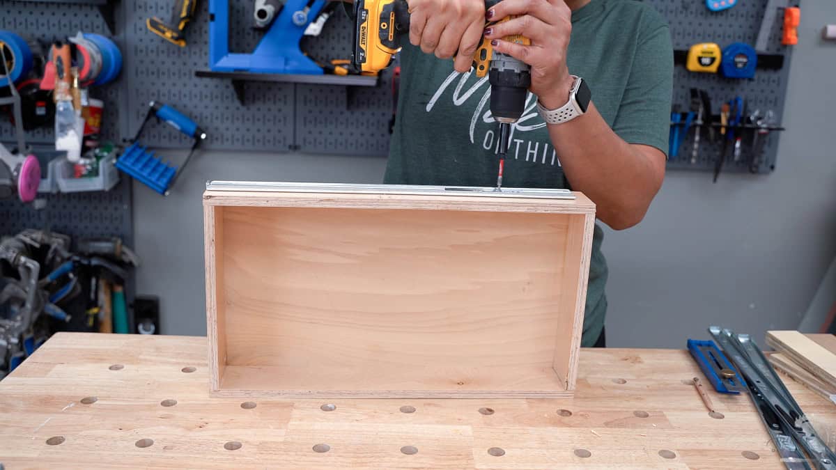 Attaching the slide to the side of the drawer