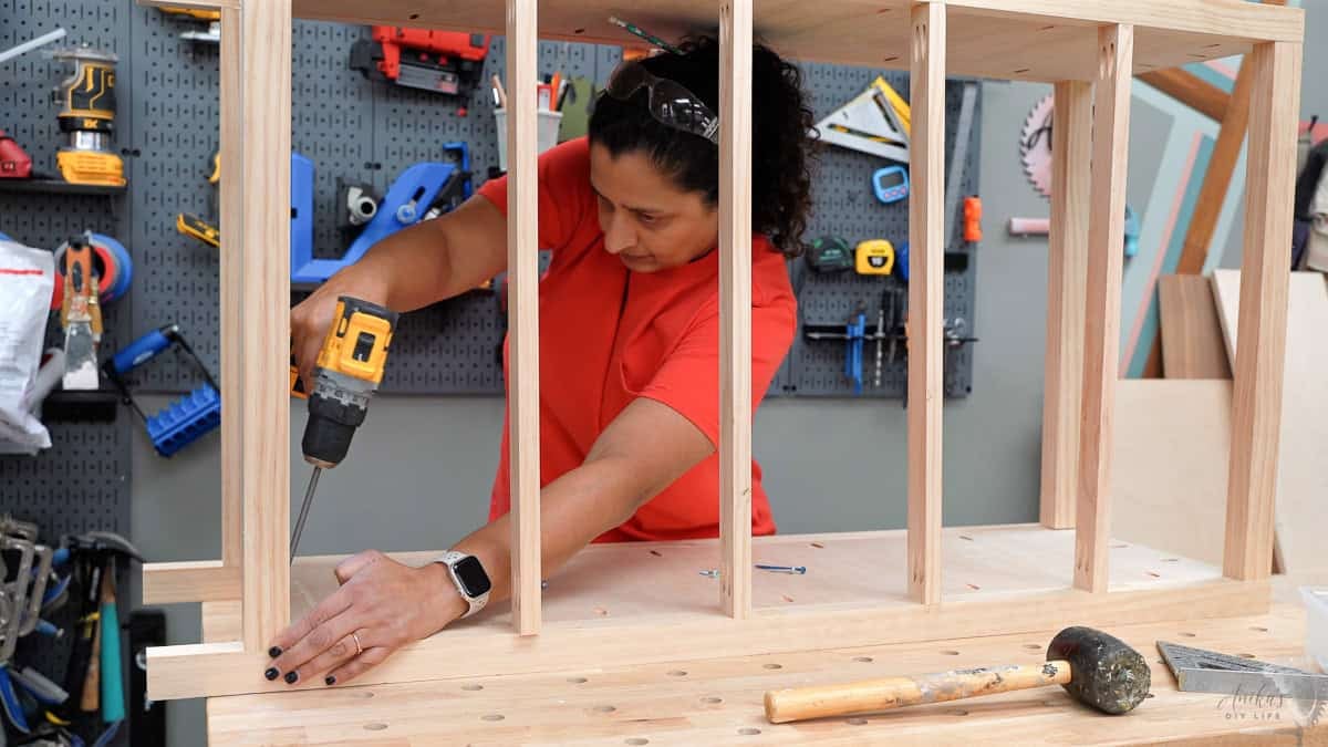 Building the frame of the dresser.