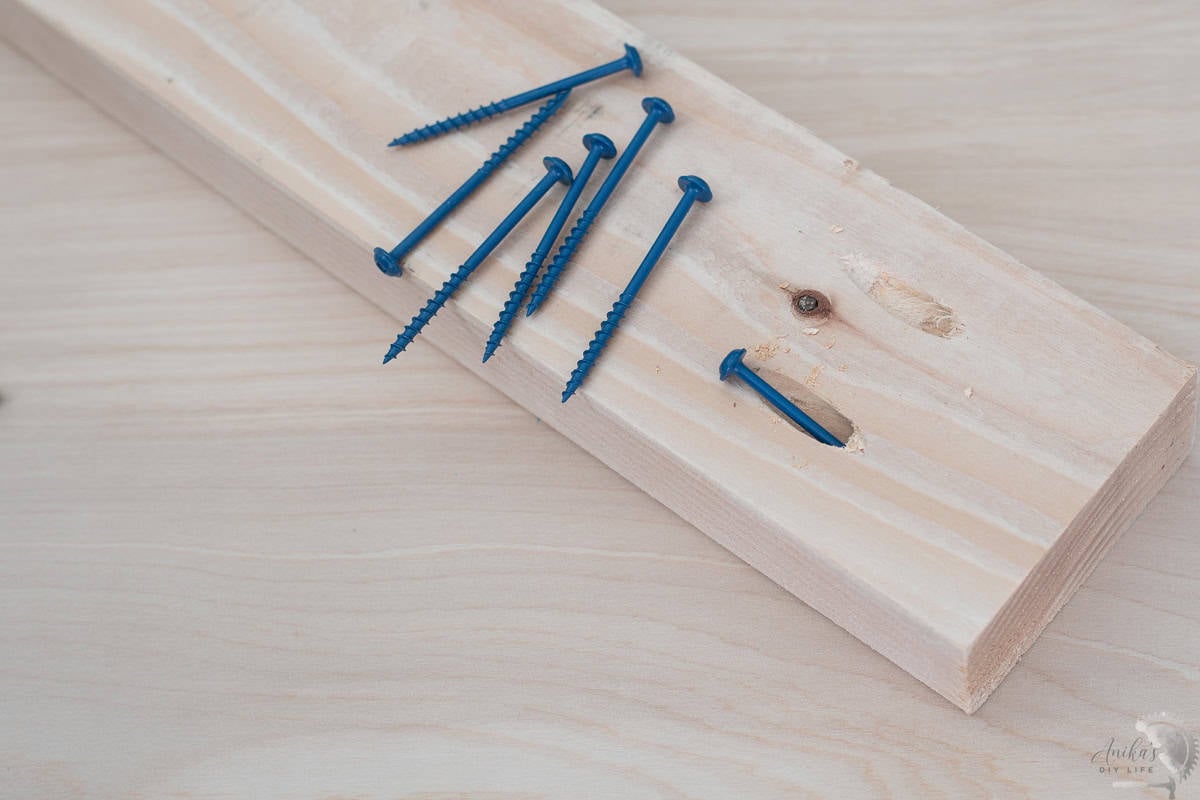 2x4 board with 2-1/2" pocket hole screws
