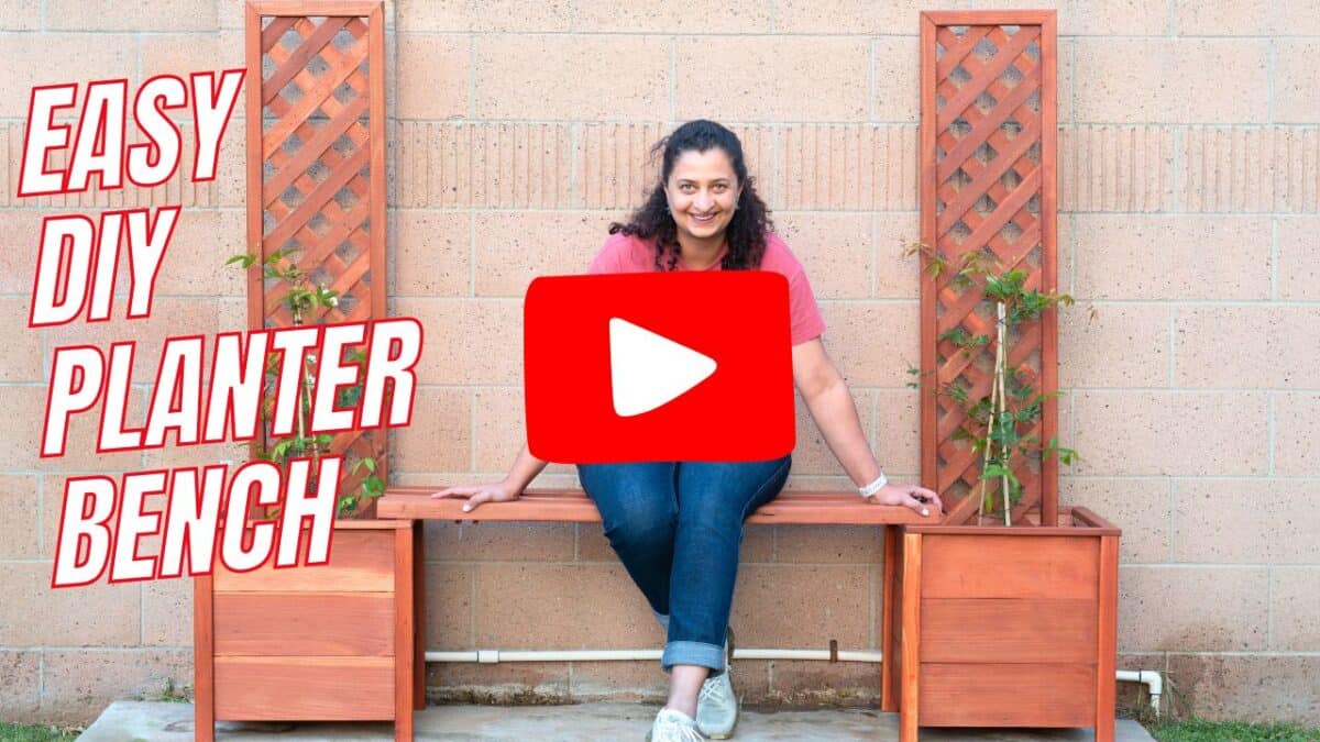 DIY Planter bench YouTube thumbnail