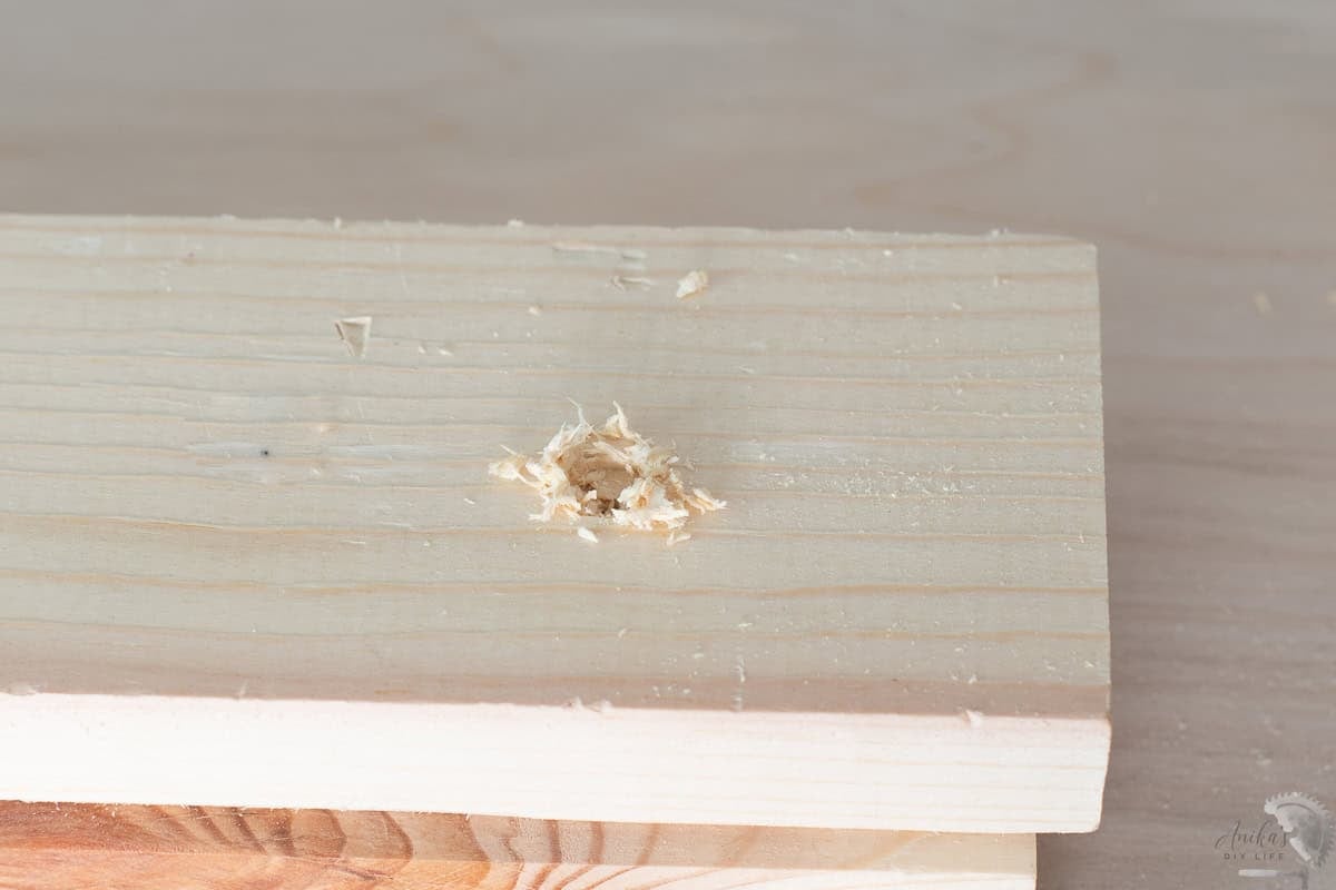 countersunk hole made using a two bit method.