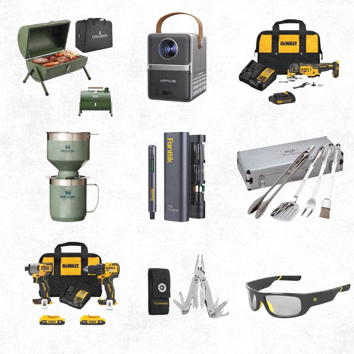 Image collage of 9 father's day gift ideas