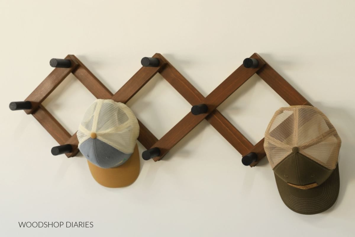 DIY accordion coat rack handmade gift idea
