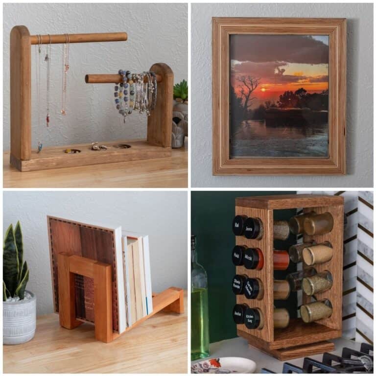 image collage of four handmade gift ideas